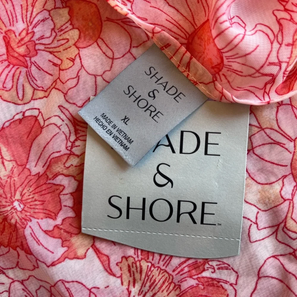 Shade & Shore Pink Floral Swim Sarong XL